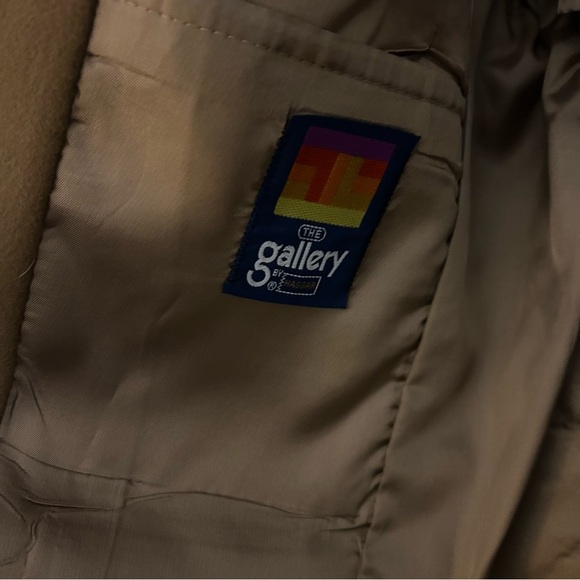 Vintage Tan Suede-Look Blazer Men’s Size 42 Classic Patch Pocket Jacket - Picture 7 of 12